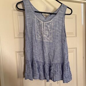 Altar'd State Blue Sleeveless Blouse